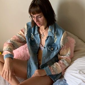 Molly Green Sequin Denim Jacket